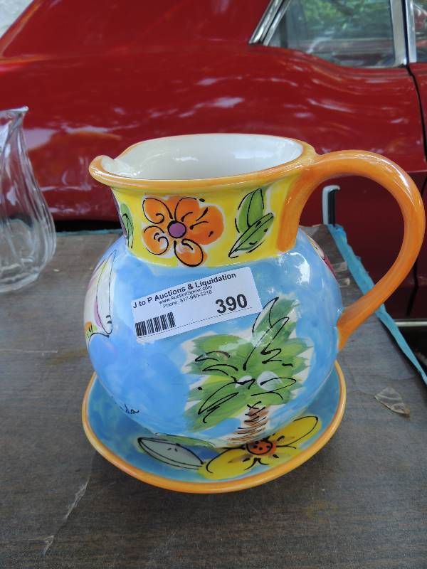 lot 390 image: Magic Margarita Pitcher with plate...