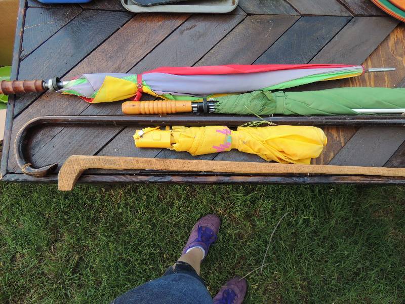 lot 450 image: 3 umbrellas, 2 walking canes...