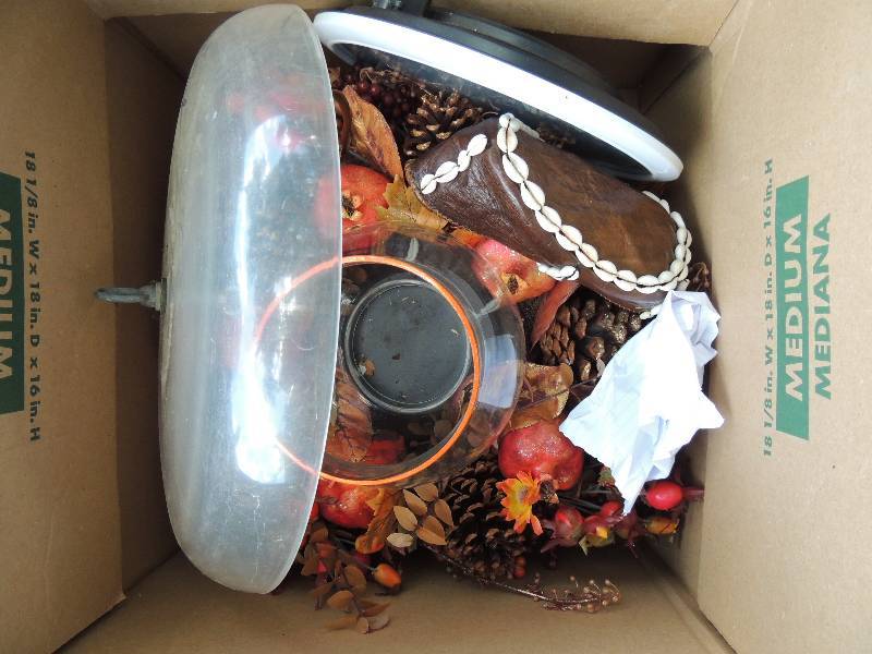 lot 471 image: 2 bins and one box of assorted fall...