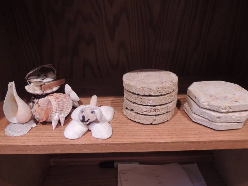 lot 121 image: 3 stone octagonal coasters, circle ...
