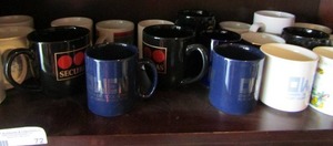 lot 72 image: Large lot of various kinds of coffee mugs glass and plastic