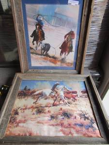 lot 109 image: Dan Mc Manis wood framed western paintings qty 2 both 2024, signed 1994