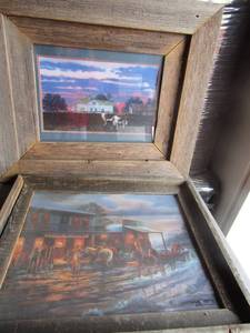lot 110 image: 2428 wood framed western photo, 2024 wood framed western art By Gina Yamrich I believe qty 2 per