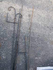 lot 117 image: 4 outdoor sheppards hooks for hanging your plants and or bird feeders