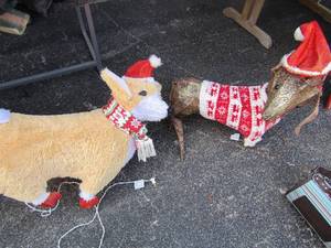 lot 22 image: Corgie and dotson metal dressed yard decorations qty 2
