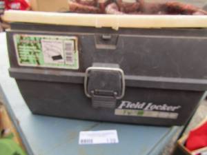 lot 139 image: field locker tool caddy has storage at top also has various small tools