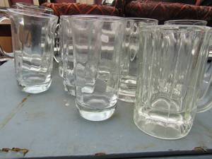 lot 141 image: 7 one handled beer mugs,3 tea glasses