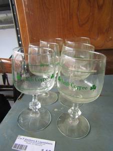 lot 143 image: 6 irish coffee short stem wine glasses