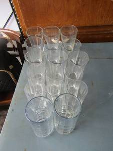 lot 147 image: large lot of glass tea glasses