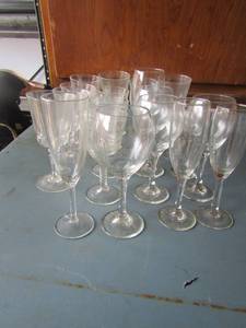 lot 148 image: large lot of various wine glasses short and long stem