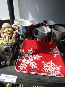 lot 158 image: Christmas lot includes, platters, cups, plates and more