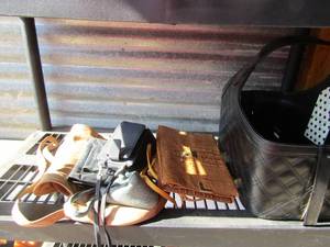 lot 176 image: Lot of womens hand bags and small wallets, various sizes and brands