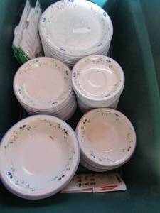 lot 48 image: Allergro dishes, 16 soup bowls, 13 salad bowls, 16 saucers, 24 bread saucers, 16 dinner plates