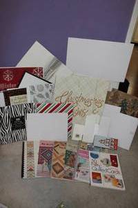 lot 20 image: Generous Amount of Gift Boxes, Craft Paper, and Paper Craft and QuiltingDesign Manuels