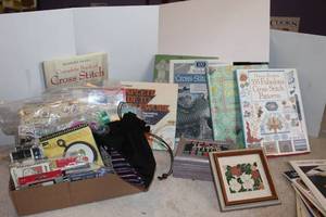 lot 24 image: Cross-Stitch Patterns, Booklets, Books and Materials