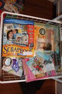 lot 116 image: Scrapbooking Themed Page Kits, Embeshments, and Specialty Paper, Software and How to books