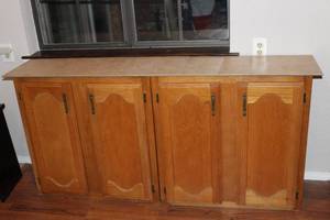 lot 151 image: A pair of cabinets 30 in Long each with tile that lays over the top lays over the top please see pictures