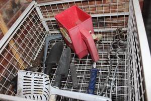 lot 187 image: Yard Hand Tools and small seed spreader