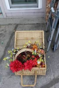 lot 201 image: Basket of Artificial Spring FlowersBushes