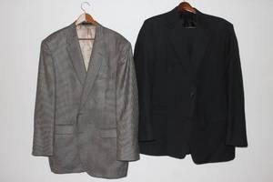 lot 219 image: Mens Suit Coat Chaps Brand 46L and Suit from Dillards Grey in Color