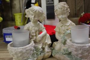 lot 276 image: Vintage Boy and Girl with their pets
