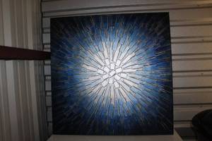 lot 286 image: Large Stretched Canvas Painting approximately 40x40
