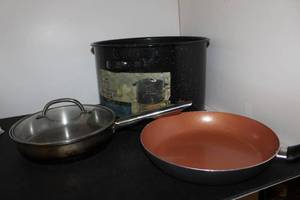 lot 306 image: Two Skillets and A Stockpot as Shown