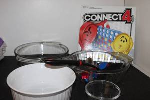lot 310 image: Connect 4 Game and CorningwarePyrex Baking Dishes and More.. see photos