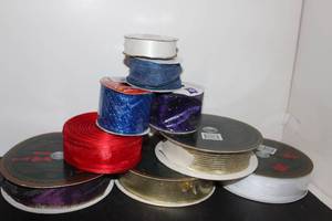 lot 320 image: Generous Selection of Crafting Ribbon in colors and styles as shown