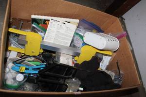 lot 267 image: Box Full of a Variety of Home Maintenance and  repair Items