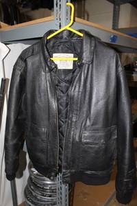 lot 1 image: Vintage John Ashford 100% Leather Bomber Jacket
