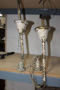 lot 68 image: Vintage Hanging Light Fixtures