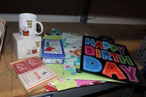 lot 113 image: Four large Gift bags, a marble Game, Rook game cards and cup