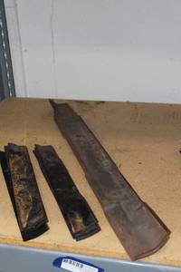 lot 154 image: Generous Quantity of Lawnmower Blades in Varying types, lengths, and Styles... including Couple of very long ones