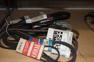 lot 163 image: Ten Unused Belts For a variety of things, mainly Lawnmowers