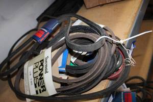 lot 165 image: Ten Unused Belts For a variety of things, mainly Lawnmowers