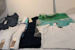 lot 39 image: Womens Clothes Size Large 1 Pant, 8 Blouses, Pants size 12, Talbots with Tags 4 Ralph Lauren Blouses, 3 with Tags, Talbots and 2 White Stagg all with Tags and a Basic Edition Blouse