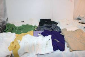 lot 43 image: Womens Tops (12) Size Medium, Talbots Sweater wTag, LL Bean Flannel Talbots polka dot wtag Talbots polo wtag, 4 long Sleeve Talbots shirts wtag White Stagg Short sleeve wtag, long sleeve wout tag BCG tank top and LL Bean long sleeve white shirt