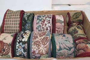 lot 48 image: Large Quantity of Wired Crafting Ribbon Variety of widths and Patterns