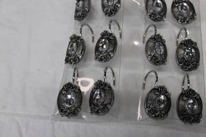 lot 148 image: Shower curtain hooks in original Packaging.