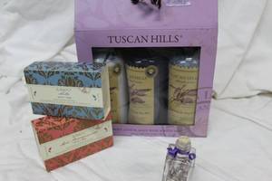 lot 187 image: Tuscan Hills Lotion, Face Cleaner, and Sea Salts