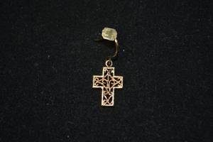 lot 209 image: Single golden Cross earring marked 925
