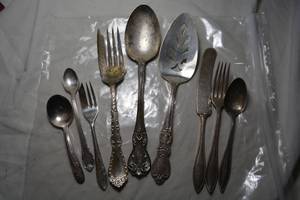 lot 217 image: Silverware - see pictures for markings