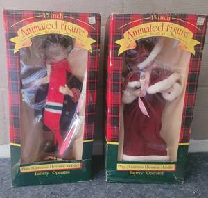 lot 16 image: (2) CHRISTMAS ANIMATED 15 FIGURES IN BOXES AS SHOWN.