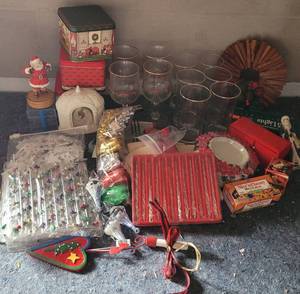 lot 93 image: LOT OF CHRISTMAS DECOR AND MORE AS SHOWN.