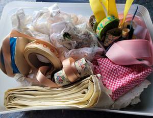 lot 108 image: ASSORTED RIBBON AND MORE AS SHOWN.