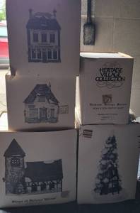 lot 119 image: DEPARTMENT 56 VILLAGE HOUSES AND MORE AS SHOWN.