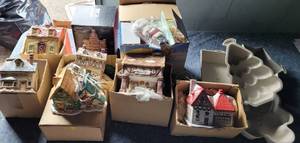 lot 121 image: LOT OF CHRISTMAS VILLAGES AND MORE AS SHOWN.