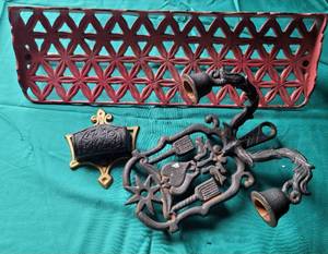 lot 143 image: CAST IRON DECOR AS SHOWN.