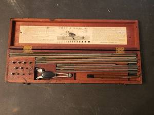 lot 14 image: Vintage Keuffel & Esser Co. Leroy lettering set in wood case